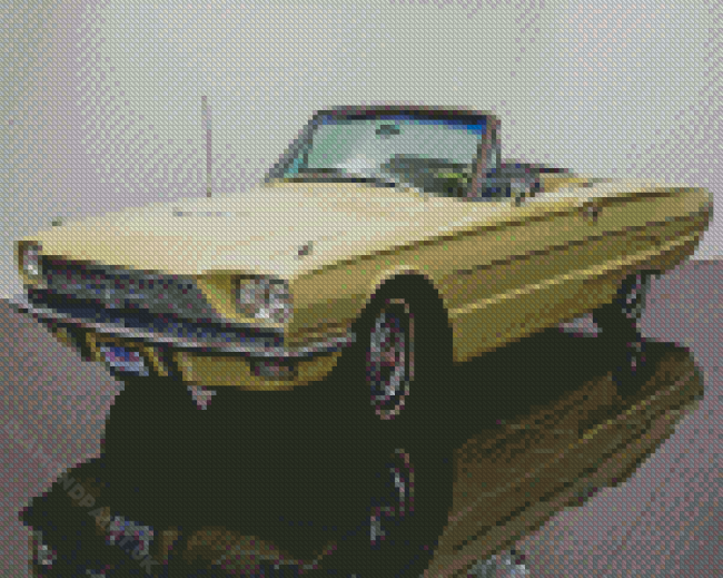 Retro Yellow Thunderbird Car Diamond Painting