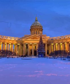 Russia Kazan Cathedral In Snow Diamond Painting