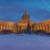 Russia Kazan Cathedral In Snow Diamond Painting