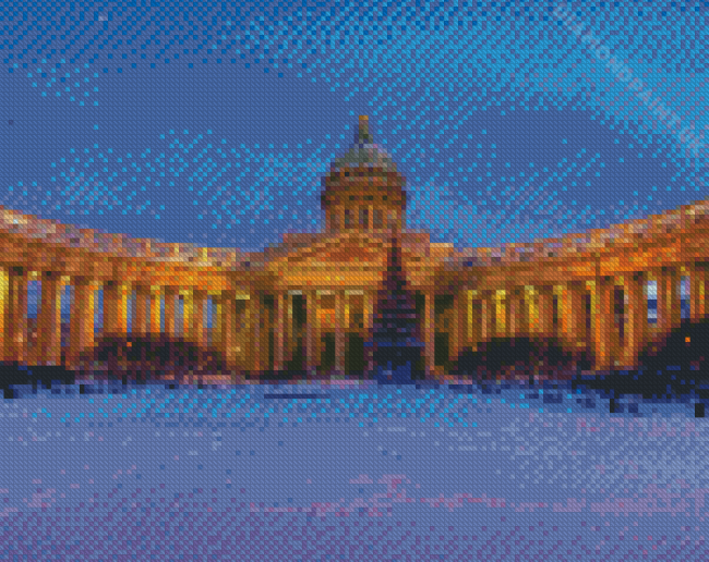 Russia Kazan Cathedral In Snow Diamond Painting