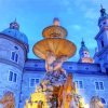 Salzburg Austria Residenzplatz Fountain Diamond Painting