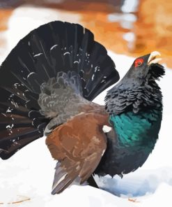 Western Capercaillie In Snow Diamond Painting