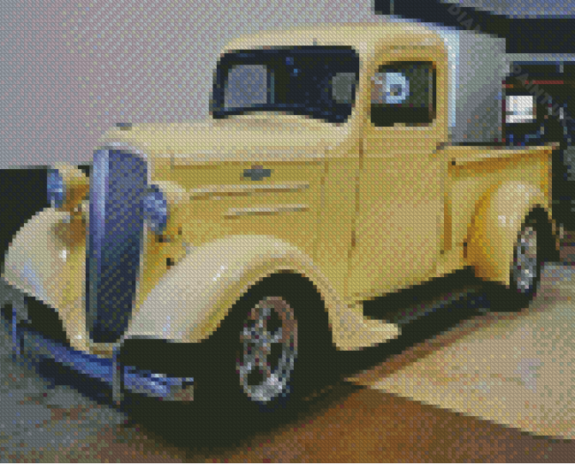 Yellow 1936 Chevy Truck Diamond Painting