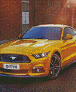 Yellow 2017 Ford Mustang Car Diamond Painting