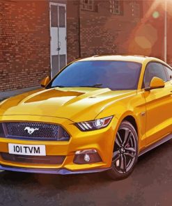 Yellow 2017 Ford Mustang Car Diamond Painting