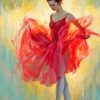 Abstract Red Ballet Dancer Diamond Painting