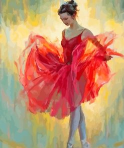 Abstract Red Ballet Dancer Diamond Painting