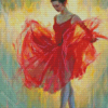 Abstract Red Ballet Dancer Diamond Painting