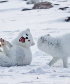 Animals In Snow Diamond Painting