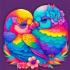 Colorfull Birds Heart Diamond Painting