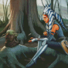 Cool Ashoka And Baby Yoda Diamond Paintign