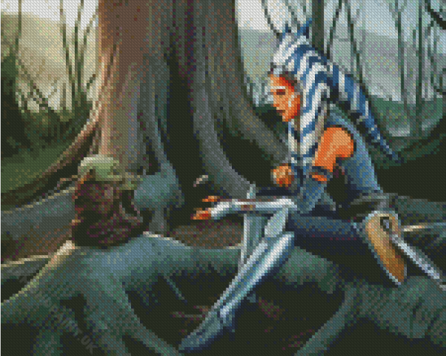 Cool Ashoka And Baby Yoda Diamond Paintign