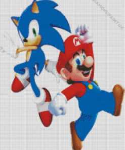 Cool Sonic Mario Diamond Painting