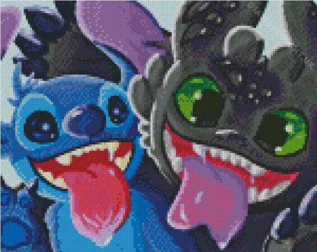 Crazy Stitch And Toothless Diamond Painting