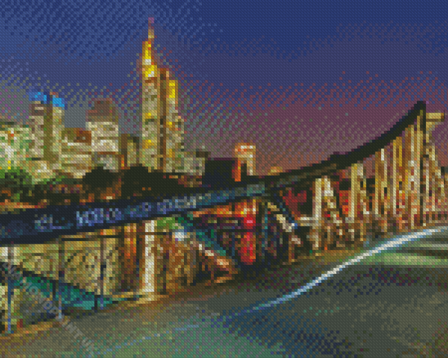 Eiserner Steg Bridge Frankfurt Diamond Painting