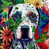 Floral Dog Diamond Painting