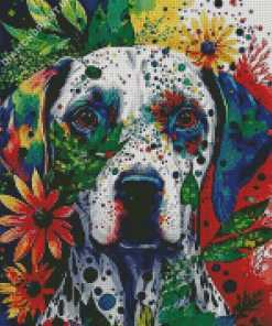 Floral Dog Diamond Painting