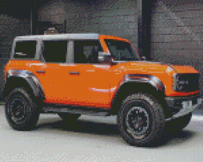 Ford Orange Bronco Diamond Painting