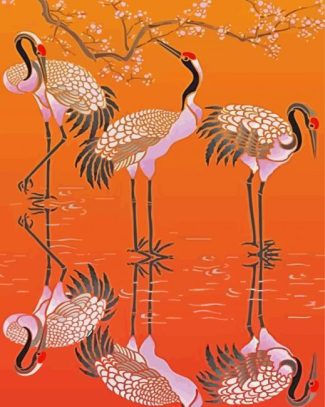 Japanese Cranes Diamond Painting