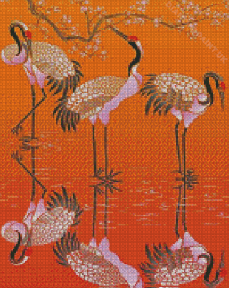Japanese Cranes Diamond Painting