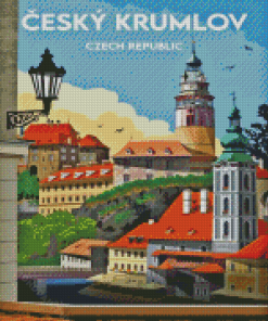 Cesky Krumlov City Poster Diamond Painting