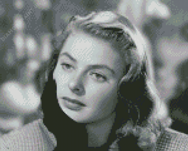 Monochrome Ingrid Bergman Diamond Painting