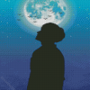 Moon With Boy Silhouette Diamond Painting