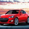 Red Hyundai Genesis Car Diamond Painting