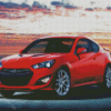 Red Hyundai Genesis Car Diamond Painting