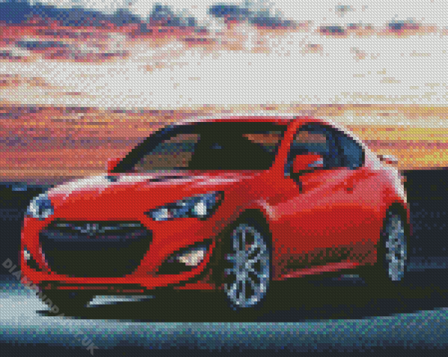 Red Hyundai Genesis Car Diamond Painting