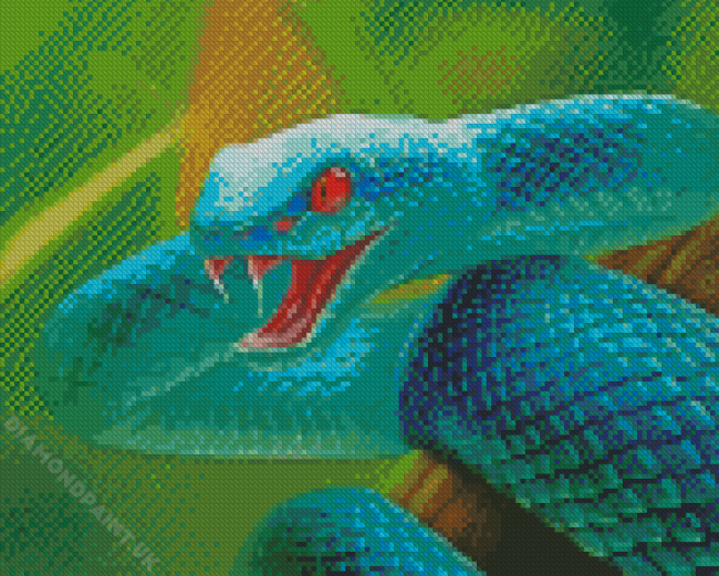 Trimeresurus Insularis Blue Snake Diamond Painting