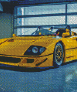Yellow Ferrari F40 Diamond Painting