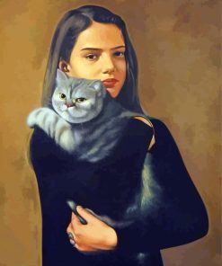 Young Lady And Cat Diamond Painting