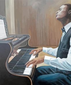 Black Man And Piano Art Diamond Painting