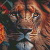 Lion In Flowers Diamond Painting