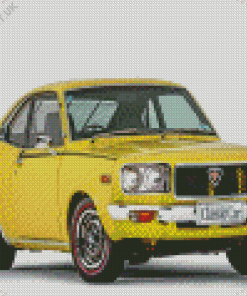 Yellow Classic Mazda Car Diamond Painting
