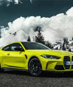 Yellow Green BMW M4 Diamond Painting