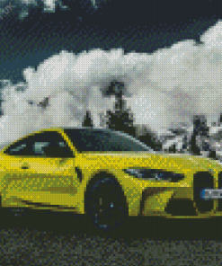 Yellow Green BMW M4 Diamond Painting