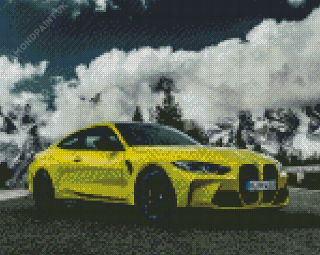 Yellow Green BMW M4 Diamond Painting