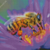 Bee With Purple Flower 5D Diamond Painting