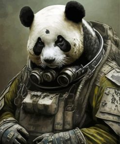 Soldier Panda Diamond Painting