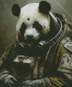 Soldier Panda Diamond Painting
