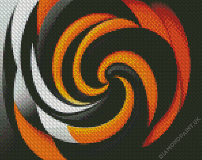 Black And Orange Abstract Modern Art 5D Diamond Painting