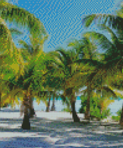 Bora Bora Island Palm Trees 5D Diamond Painting