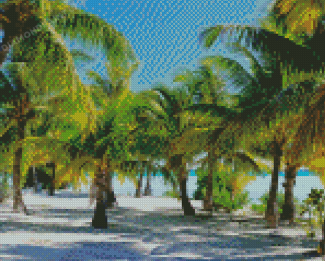 Bora Bora Island Palm Trees 5D Diamond Painting