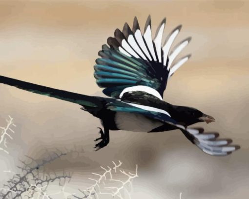 Black Billed Bird Diamond Painting