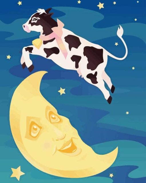 Cow Jump Over Moon Diamond Painting