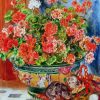 Geraniums and Cats Diamond Painting