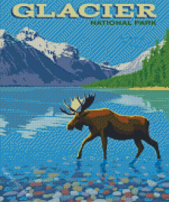 Glacier Park Poster Diamond Painting