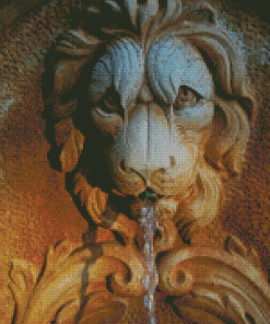Lion Fountain Diamond Painting